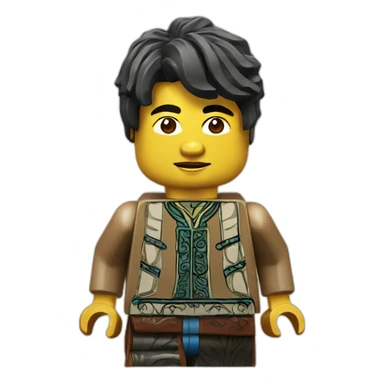 Portrait of a Chinese resident in Lego style sticker