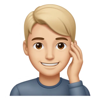 smirking and tucking hair behind ear sticker