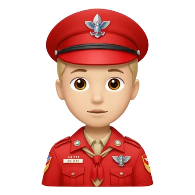 piluso de boyscout con detalles en rojo sticker