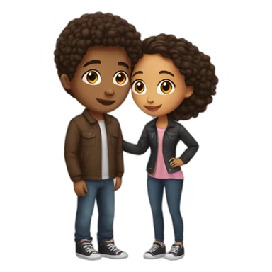 Mixed girl and her mixed boyfriend kissing  sticker