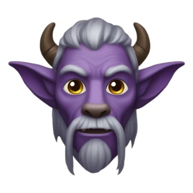 purple-skinned firbolg man with long-wide-cow-ears sticker