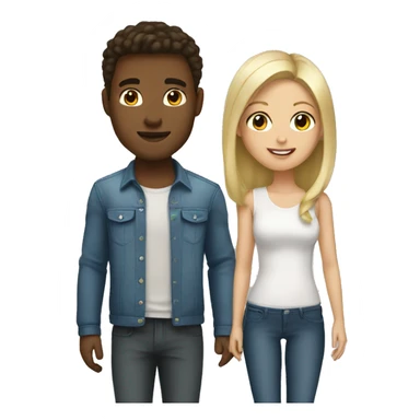 Brunette girl and blonde boyfriend  sticker