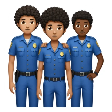 Make a dirty Indian with a short Afro that is curly hair getting arrested. Make the Indian skinny too. Give him a it support outfit not a police uniform sticker
