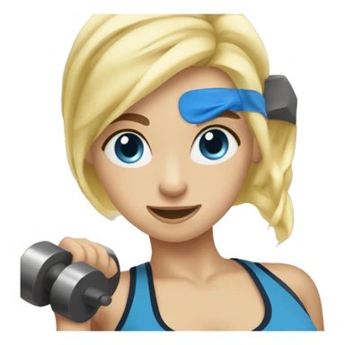 girl working out blue eye blonde hair lifting weights sticker