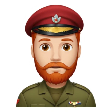 male soldier red hair style and bead sticker