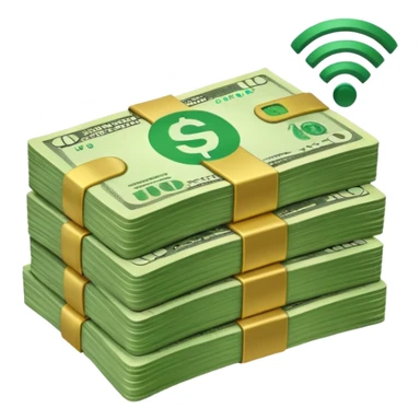 wifi money bill stack sticker