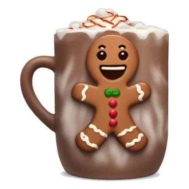 Holiday hot chocolate with a gingerbread man  sticker