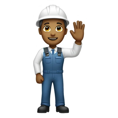 engineer raising hand sticker