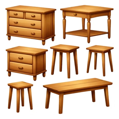 set of furniture sticker