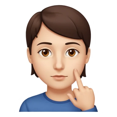 finger pointing left under nose sticker