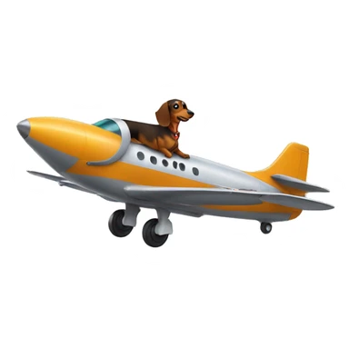 dachshund in a jet sticker