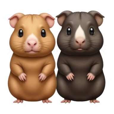 Two hairless guinea pigs, one black and one tan sticker