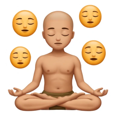 content face typing, eyes closed in a meditative, zen state sticker
