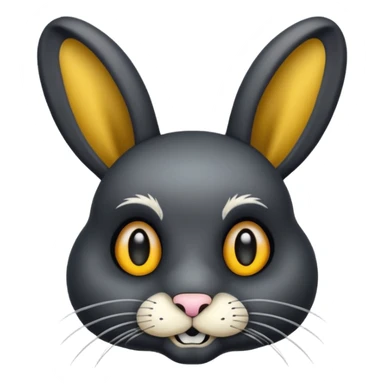 Tête de lapin squelette noire avec des G à la place des yeux  sticker