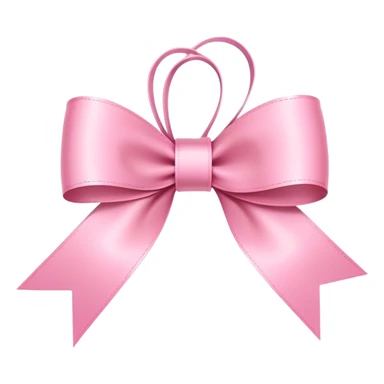 Super ultra-thin and stretched ribbon bow, as narrow as possible, single loop, no extra loops, no fluffy or rounded shapes, only one long and sleek ribbon, delicate, minimalist, NO DOUBLE LOOPS, NO THICKNESS, ONLY A SINGLE SLIM LINE pink sticker