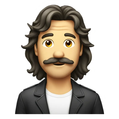 Classic cartoon guy with mustache and mullet sticker