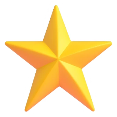 a star, 3D style, shiny and dimensional sticker