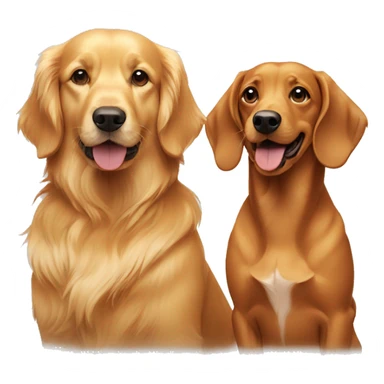 golden retriever and dachshund sticker