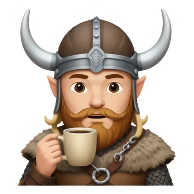 viking man drinking coffee sticker
