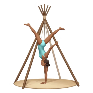 Woman doing gymnastics on a tepee sticker