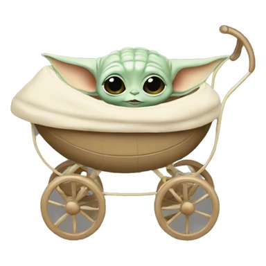 grogu baby yoda in hovering pram sticker