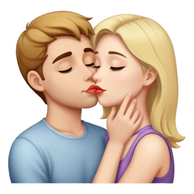 Girl kissing her boyfriend sticker