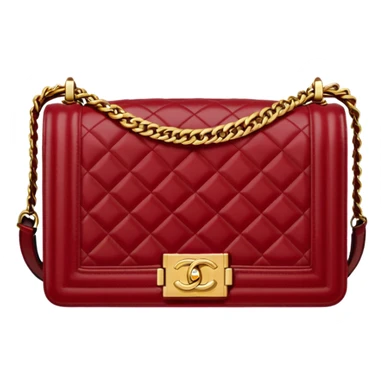 chanel le boy dark red bag gold hardware sticker