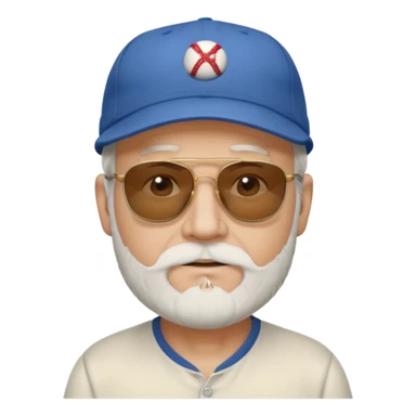 walking old white man wearing baseball cap with soft beard  and dark sunglasses sticker