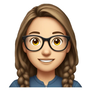 streamer girl that celebrate that she win. her aspect is: brunette hair, pro glasses  sticker