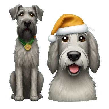A Christmas tree and irish wolfhound dog sticker