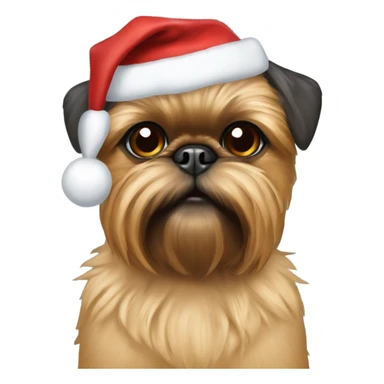 Tan brussels Griffon Christmas hat  sticker