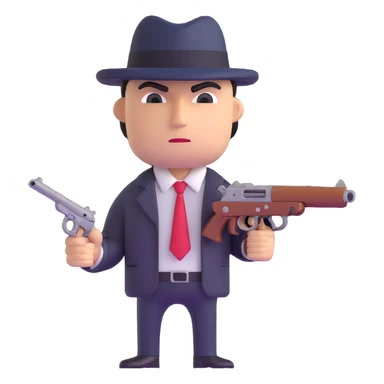 mafia gangster with tommy gun sticker