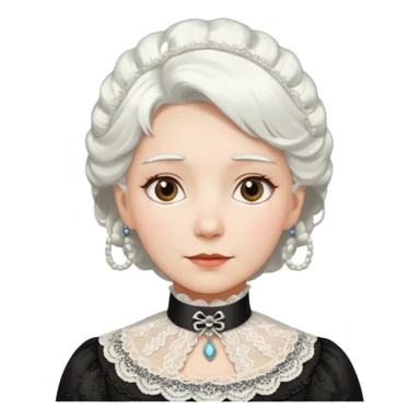victorian lady face with white hair sticker