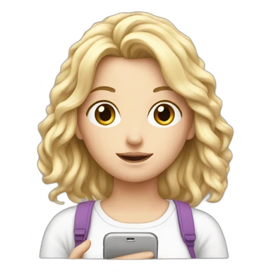 White Girl scrolling phone sticker