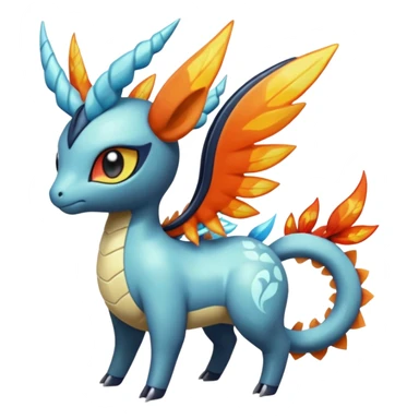 loopy loony toony honey-dipped buzzing bumbling fuzzy cute fiery ivy-hydro-Meloetta-Dialga-Salamence-Giratina-Rapidash-Pokémon-Fakémon-fusion-hybrid-creature sticker