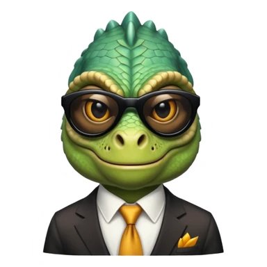 capitalist iguana banker godfather with black sunglasses breakdance scaring sticker