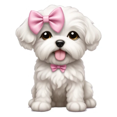 Schichon puppy pink bow sticker