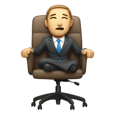 Man asleep in office chair sticker