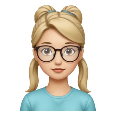 Ponytail Girl with Glasses sticker
