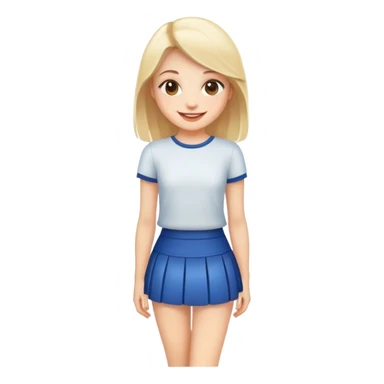 smiling girl portrait close-up with mini skirt sticker