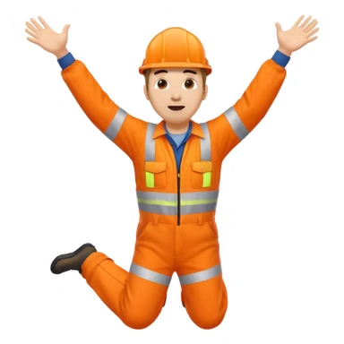 engineer hi-vis orange overalls falling over sticker