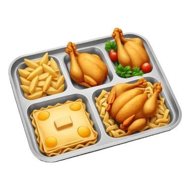 rectangle tray meal with chicken pasts sticker