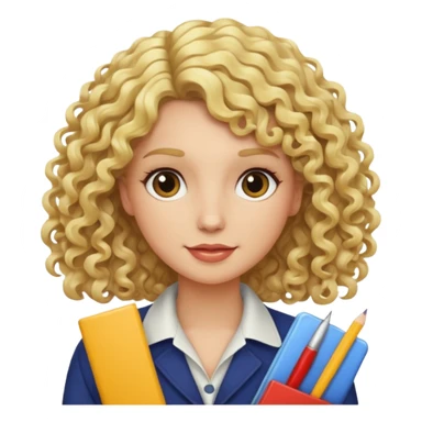 interior designer with curly blonde hair sticker