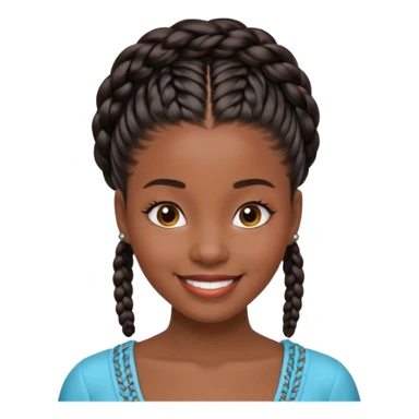 generate an emoji for this phrase, Start strong to earn trust and be noticed. End strong to be remembered. make it a black woman in braids updo. sticker