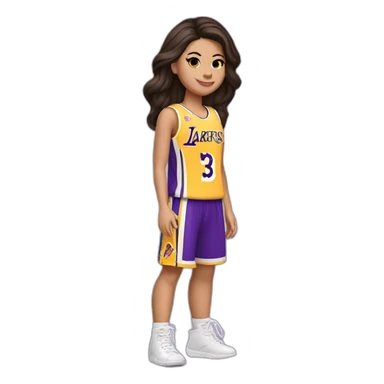selena gomez with yellow lakers jersey sticker