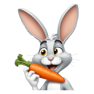 Bugs Bunny eating a carrot  sticker