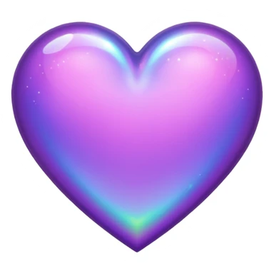 purple heart with a holographic effect sticker