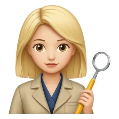 tailor woman holding measure blonde hair sticker