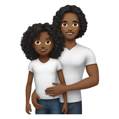 me with my 4-year-old son. I’m a Colombian woman with long wavy black hair and hazel eyes. My son, mixed French, Congolese, and Colombian, has slightly darker skin, curly hair on top, short sides, and black eyes.” sticker