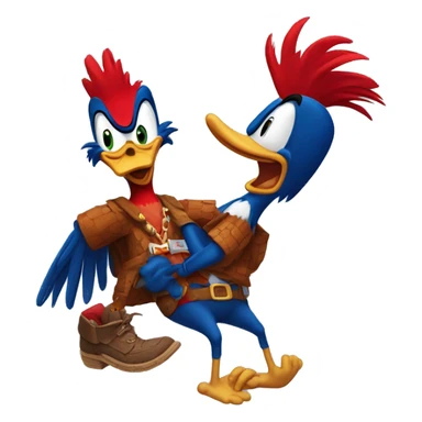 woody woodpecker with broken leg sticker